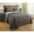 thumbnail image 1 of Better Trends 3 Piece Bedspread Set 100% Chenille Full/Double Bedding Set Soft and Breathable Machine Washable (Cocoa) Trevor Collection, 1 of 6