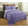 thumbnail image 1 of Better Trends 3 Piece Bedspread Set 100% Chenille Queen Bedding Set Soft and Breathable Machine Washable (Lavender) Trevor Collection, 1 of 7
