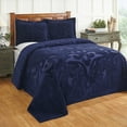 thumbnail image 1 of Better Trends 3 Piece Chenille Bedspread Set for Full/Double Bedspread 100% Cotton Lightweight Bedspread for all Season Ashton Collection (Navy), 1 of 6