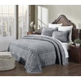 thumbnail image 1 of Better Trends 3 Piece Chenille Bedspread Set for King Bedspread 100% Cotton Medallion Design Lightweight Bedspread for all Season Heirloom Collection (Gray), 1 of 5