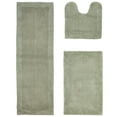 thumbnail image 1 of Better Trends 3 Piece Premium Bathroom Rug Set 100% Cotton Soft Tufted Bath Mat Water absorbent Reversible U shape Toilet Bath Rug for Bathroom, Shower and Bathtub Use, Dark Sage - Edge Collection, 1 of 5