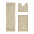 thumbnail image 1 of Better Trends 3 Piece Premium Bathroom Rug Set 100% Cotton Soft Tufted Bath Mat Water absorbent Reversible U shape Toilet Bath Rug Perfect for Bathroom, Shower and Bathtub Use, Sand - Edge Collection, 1 of 1