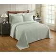thumbnail image 1 of Better Trends 3-Piece Queen Bedspread Set 100% Cotton Chenille, Soft & Cozy Stripe Pattern, All-Season Bedding, Machine Washable (Sage) Jullian Collection, 1 of 8
