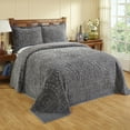 thumbnail image 1 of Better Trends 3 Piece Queen Bedspread Set 100% Cotton Chenille Tufted Medallion Pattern Soft & Luxurious Feel, Perfect for Gifting and All Seasons, Machine Washable (Gray) Rio Collection, 1 of 6