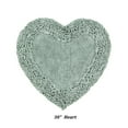 thumbnail image 1 of Better Trends 30'' x 30'' Heart Shape Bathroom Rug with Non Slip Backing 100% Cotton Water Absorbent, Machine Washable, (Sage) Shaggy Border Collection, 1 of 5