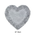 thumbnail image 1 of Better Trends 30'' x 30'' Heart Shape Bathroom Rug with Non Slip Backing 100% Cotton Water Absorbent, Machine Washable, (Silver) Shaggy Border Collection, 1 of 5