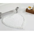 thumbnail image 1 of Better Trends 30'' x 30'' Heart Shape Bathroom Rug with Non Slip Backing 100% Cotton Water Absorbent, Machine Washable, (White) Shaggy Border Collection, 1 of 6