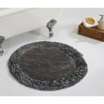 thumbnail image 1 of Better Trends 30'' x 30'' Round Shape Bathroom Rug with Non Slip Backing 100% Cotton Water Absorbent, Machine Washable, (Gray) Shaggy Border Collection, 1 of 6
