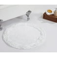 thumbnail image 1 of Better Trends 30'' x 30'' Round Shape Bathroom Rug with Non Slip Backing 100% Cotton Water Absorbent, Machine Washable, (White) Shaggy Border Collection, 1 of 6