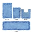 thumbnail image 1 of Better Trends 4 Piece Bathroom Rug Set 100% Cotton, Extra Soft, Water Absorbent & Non Slip Bath Mat, Ruffle Border, (Blue) Shaggy Border Collection, 1 of 5
