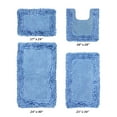 thumbnail image 1 of Better Trends 4 Piece Bathroom Rug Set 100% Cotton, Extra Soft, Water Absorbent & Non Slip Bath Mat, Ruffle Border, (Blue) Shaggy Border Collection, 1 of 5