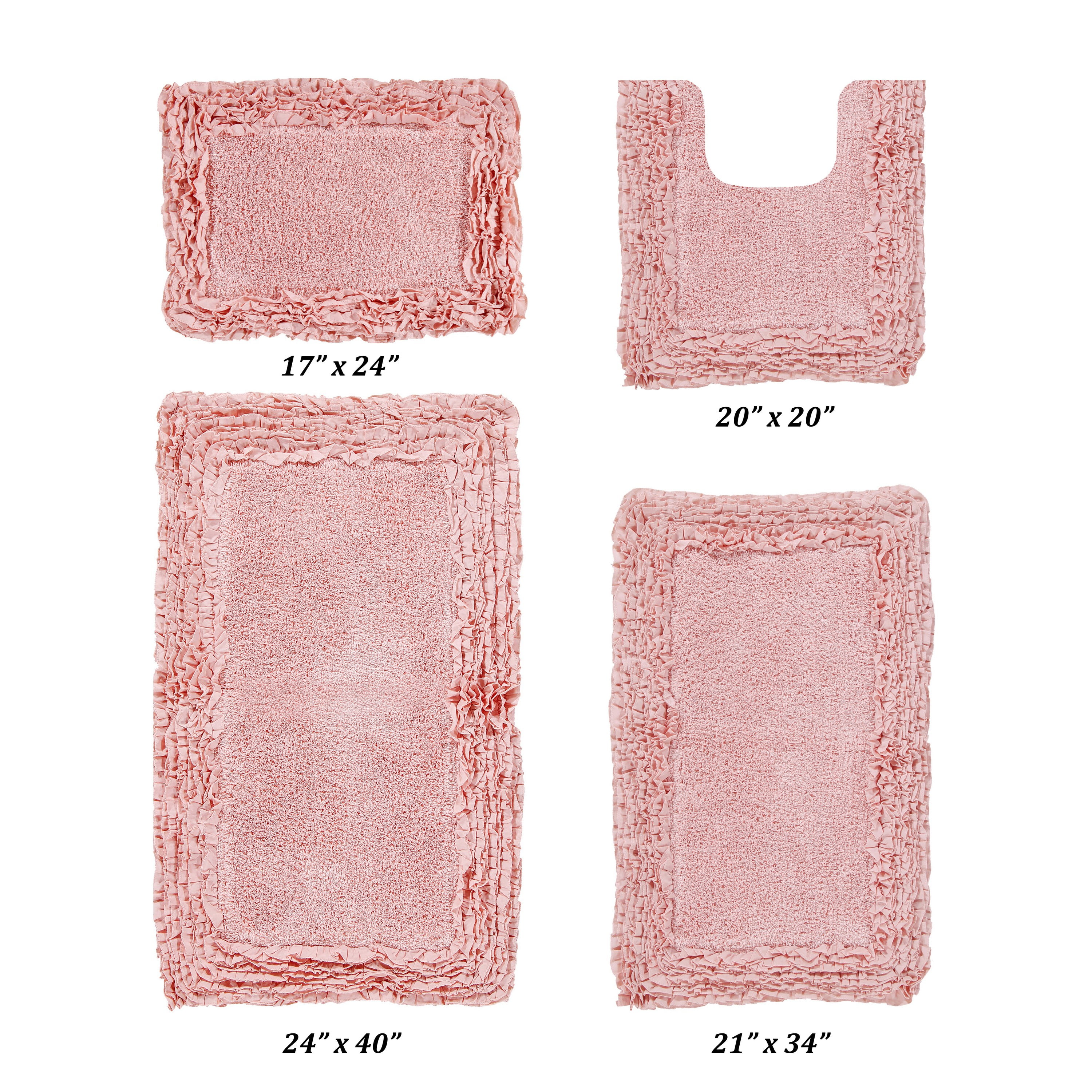 Better Trends 4 Piece Bathroom Rug Set 100% Cotton, Extra Soft, Water ...