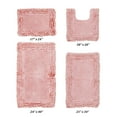thumbnail image 1 of Better Trends 4 Piece Bathroom Rug Set 100% Cotton, Extra Soft, Water Absorbent & Non Slip Bath Mat, Ruffle Border, (Pink) Shaggy Border Collection, 1 of 5