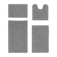 thumbnail image 1 of Better Trends Edge Gray Cotton 4 Piece Bath Rug Set, 17" x 24" | 20" x 20" | 21" x 34" | 24" x 40", 1 of 4