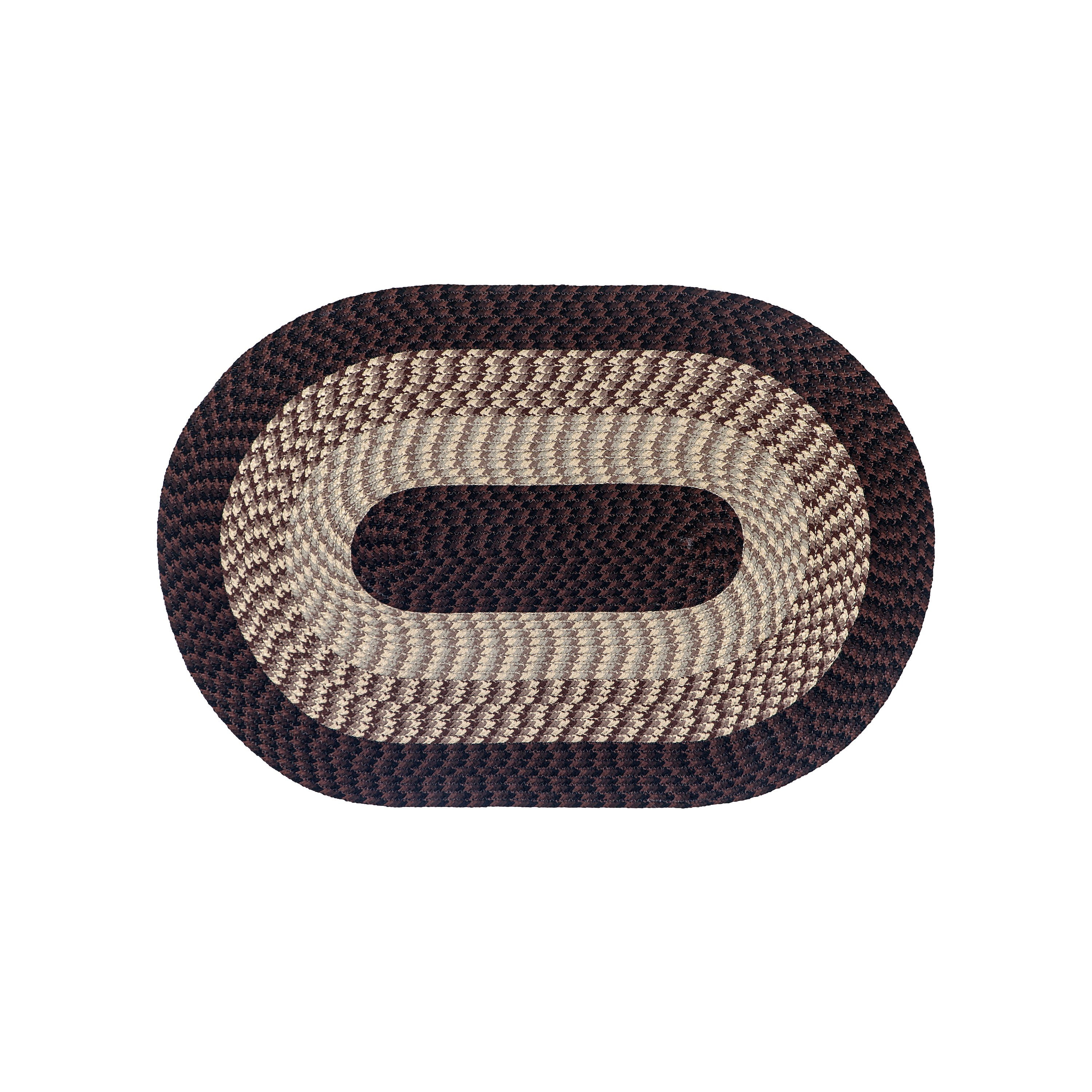 Alpine Chocolate Stripe 4' x 6' Oval Braided Rug