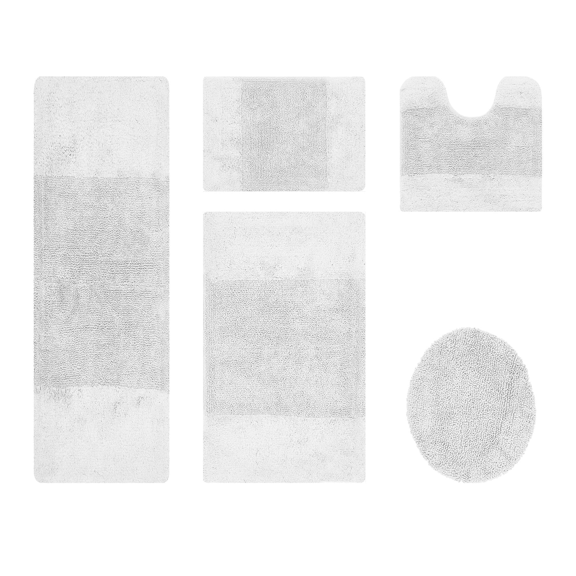 Better Trends 5 Piece Bathroom Rug Set, 100% Cotton, Extra Soft Tufted ...