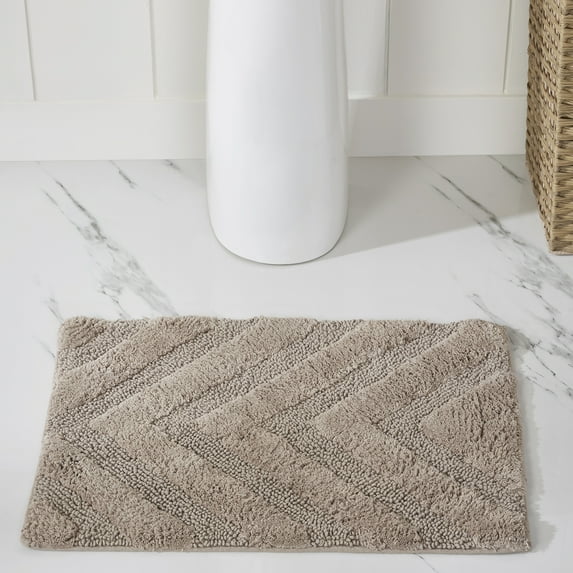 Better Trends 5 Piece Bathroom Rug Set 100% Cotton Extra Soft Tufted Bath Rug Water Absorbent Non-Slip Bath Mat Machine Washable (Beige) Hugo Collection