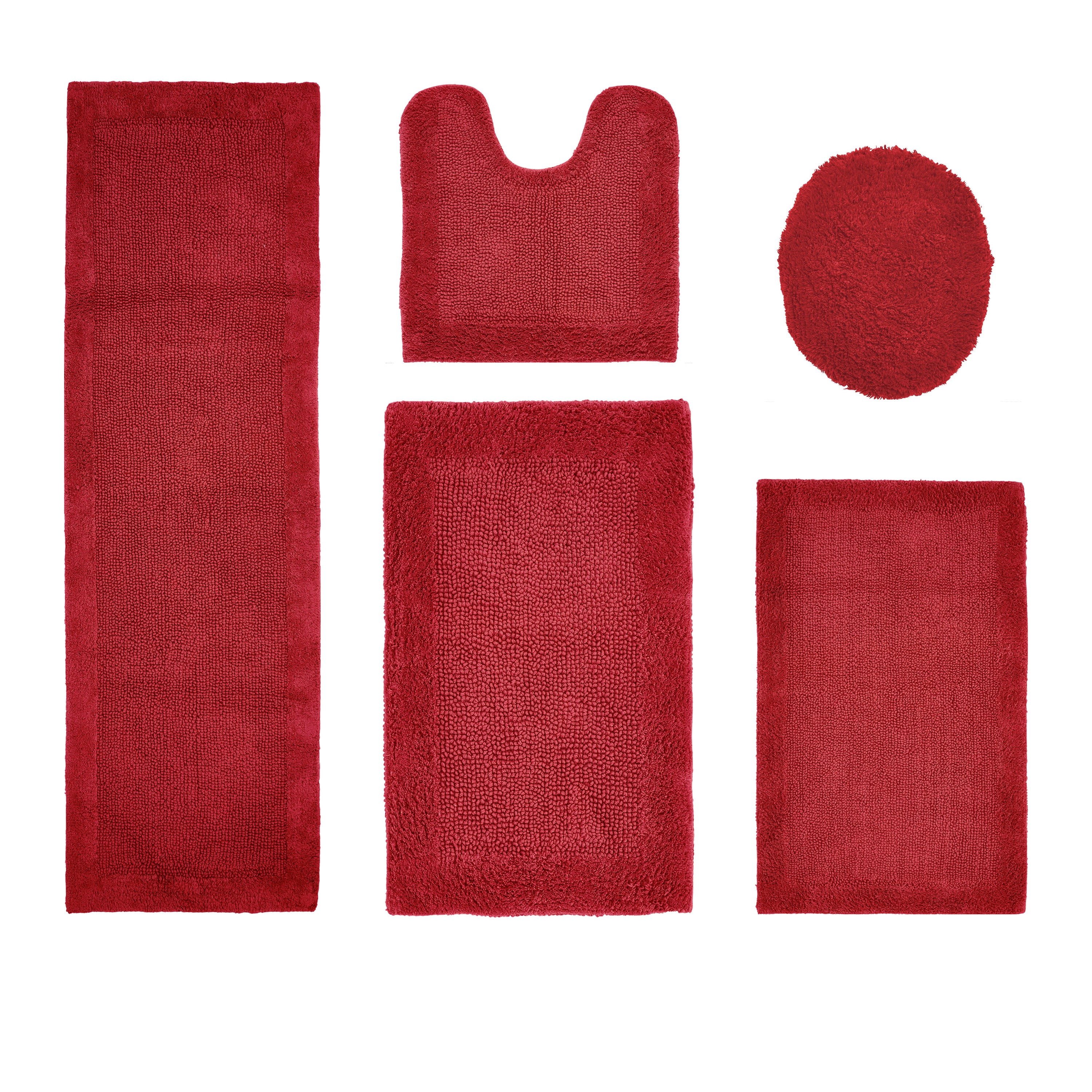 Perfect Touch Bath Rug Better Trends 5 Piece Premium Bathroom Rug Set 100% Cotton Soft Tufted ...