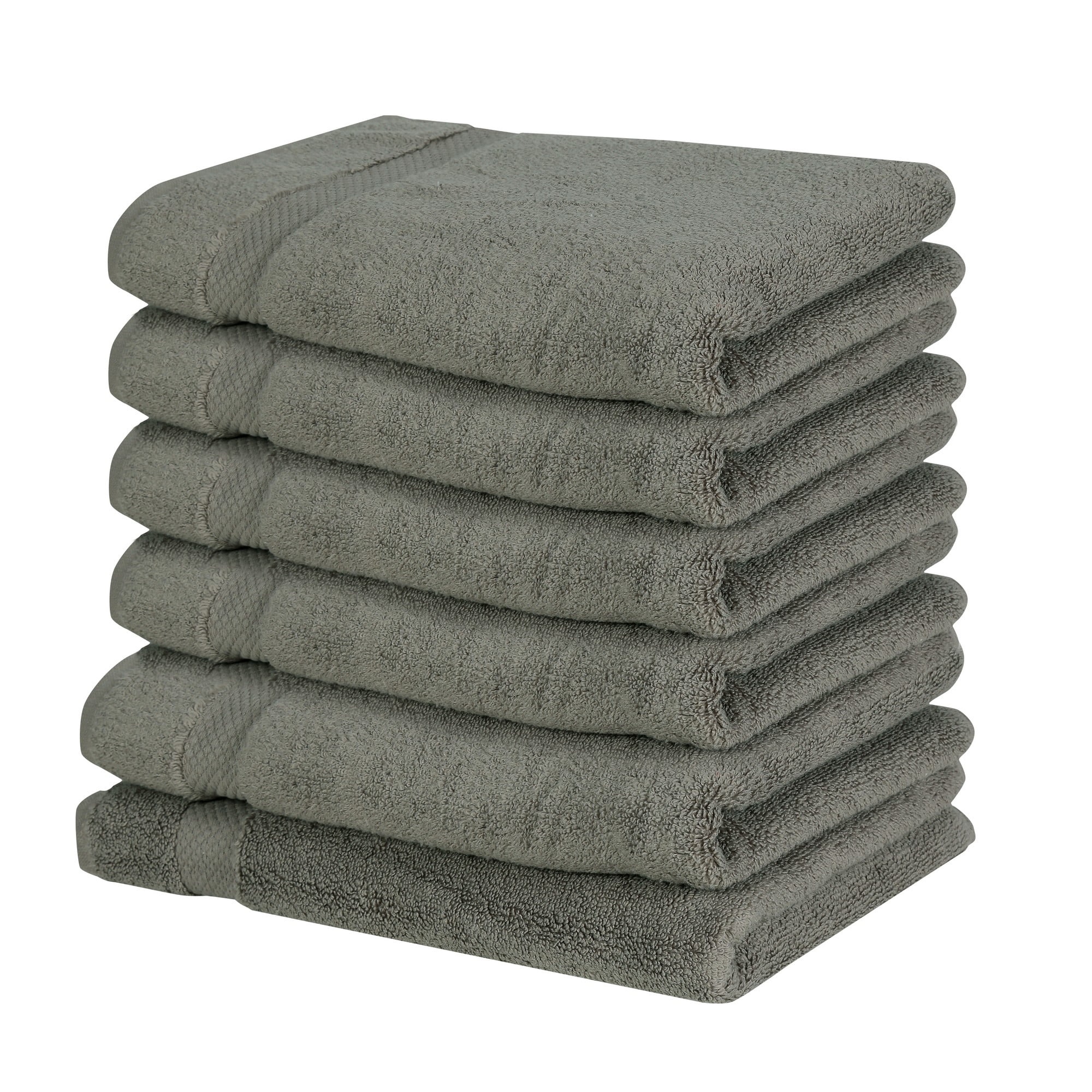 Better Trends 6 Pack 100% Ring Spun Cotton Luxury Gray Hand Towels Sets Highly Absorbent face Towel 16" x 26" Small Towels Set for Kitchen Bathroom, Gym, Splash Collection