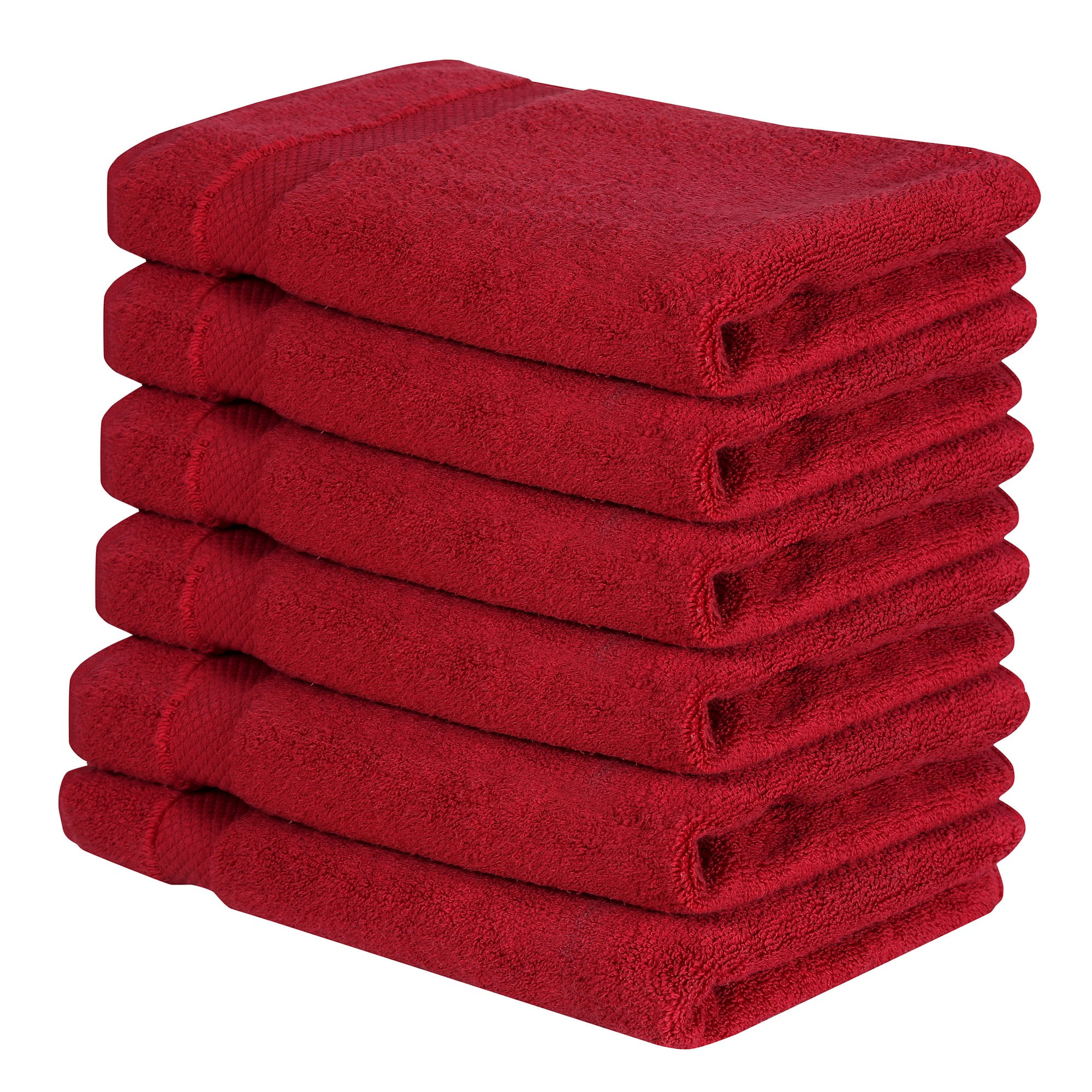 Better Trends 6 Pack Hand Towels Sets (16" x 26") 100% Ring Spun Cotton, Ultra Soft and Highly Absorbent 550 GSM Towels Set for Bathroom, Gym, Shower, Hotel, and Spa, Dark Red Splash Collection