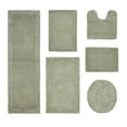 thumbnail image 1 of Better Trends 6 Piece Premium Bathroom Rug Set 100% Cotton Soft Tufted Bath Mat Water absorbent Reversible Bath Rug Perfect for Bathroom, Shower and Bathtub Use, Dark Sage - Edge Collection, 1 of 5