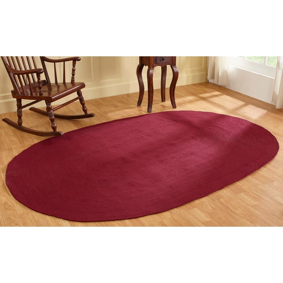 Better Trends 60"x 96" Oval Rug 100% Polypropylene Durable & Stain Resistant Reversible Indoor Area Utility Rug (Burgundy Solid) Alpine Solid Collection
