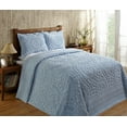 thumbnail image 1 of Better Trends 81" x 110" Bedspread For Twin Size Bed 100% Cotton Soft & Breathable Bedding Luxurious Medallion Design, Machine Washable (Blue) Rio Collection, 1 of 6