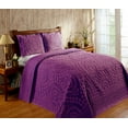 thumbnail image 1 of Better Trends 96" x 110" Bedspread For Full/Double Size Bed 100% Cotton Soft & Breathable Bedding Luxurious Medallion Design, Machine Washable (Plum) Rio Collection, 1 of 6