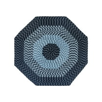 Better Trends 48" Octagonal Rug 100% Polypropylene Durable & Stain Resistant Reversible Indoor Area Utility Rug (Navy Stripe) Alpine Stripe Collection