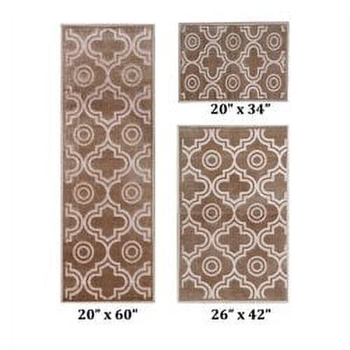 Better Trends Arya Polyester 3 Piece Accent Rug Set - Taupe - Walmart.com