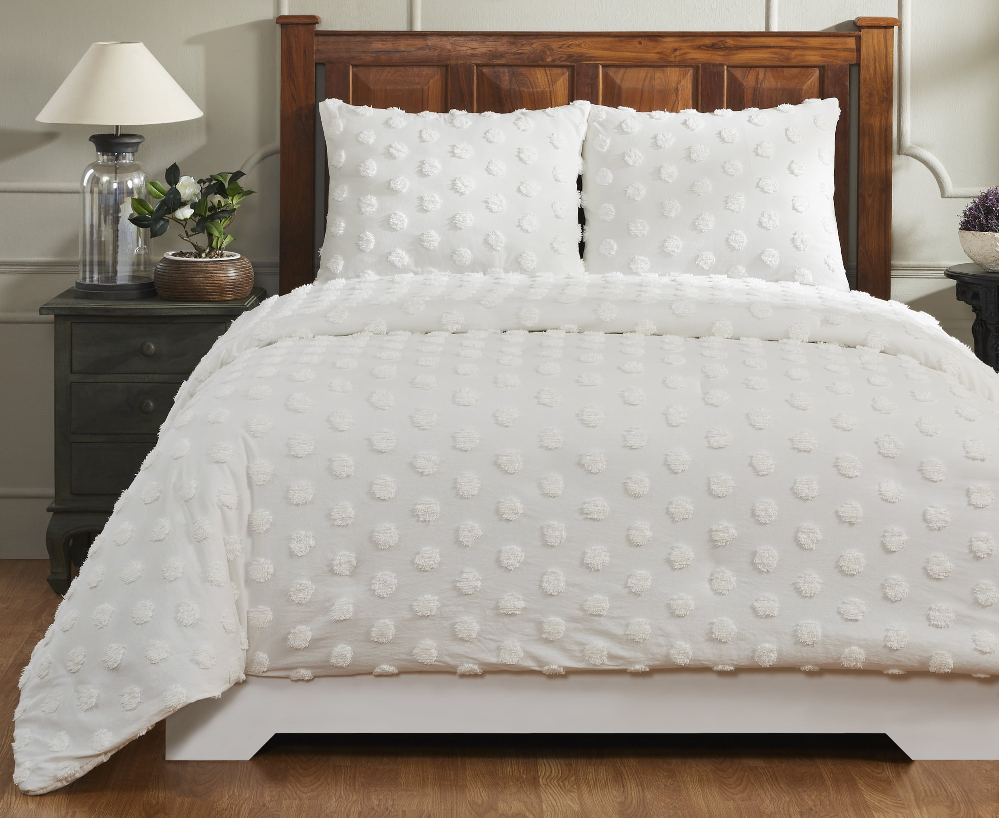Better Trends Chenille Comforter Set Twin Size 2 Piece 100% Cotton Soft & Cozy All Season Bedding Athenia Collection Ivory