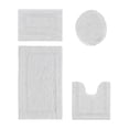 thumbnail image 1 of Better Trends Bath Rug 4 Piece Set 100% Cotton Soft Bathroom Seat Covers, Water Absorbent, Reversible, Machine Washable for Bathroom Decor Toilet Base Contour, Lid Cover White Lux Collection, 1 of 4