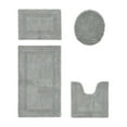 thumbnail image 1 of Better Trends Bath Rug 4 Piece Set 100% Cotton Soft Bathroom Seat Covers, Water Absorbent, Reversible, Machine Washable for Bathroom Decor Toilet Base Contour, Lid Cover Silver Lux Collection, 1 of 4
