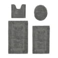 thumbnail image 1 of Better Trends Bath Rug 4 Piece Set 100% Cotton Soft Bathroom Seat Covers Water Absorbent Reversible Machine Washable for Bathroom Decor U-Shaped Toilet Base Contour Lid CoverGray Lux Collection, 1 of 4