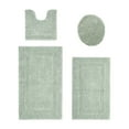 thumbnail image 1 of Better Trends Bath Rug 4 Piece Set 100% Cotton Soft Bathroom Seat Covers Water Absorbent Reversible Machine Washable for Bathroom Decor U-Shaped Toilet Base Contour Lid CoverDark Sage Lux Collection, 1 of 4