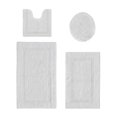 thumbnail image 1 of Better Trends Bath Rug 4 Piece Set 100% Cotton Soft Bathroom Seat Covers Water Absorbent Reversible Machine Washable for Bathroom Decor U-Shaped Toilet Base Contour Lid CoverWhite Lux Collection, 1 of 4