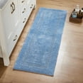 thumbnail image 1 of Better Trends 20" x 60" Premium Bathroom Runner Mat, 100% Cotton Tufted Bathroom Rug, Water Absorbent, Reversible Bath Mat Machine Washable (Dark Blue) Lux Collection, 1 of 6