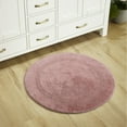 thumbnail image 1 of Better Trends Round Bath Mat 30" Diameter Elegant Reversible Bath Rug, Extra Soft Cotton for Ultimate Comfort, Absorbent, Ideal for Half Baths and Powder Rooms, (Pink) Lux Collection, 1 of 6