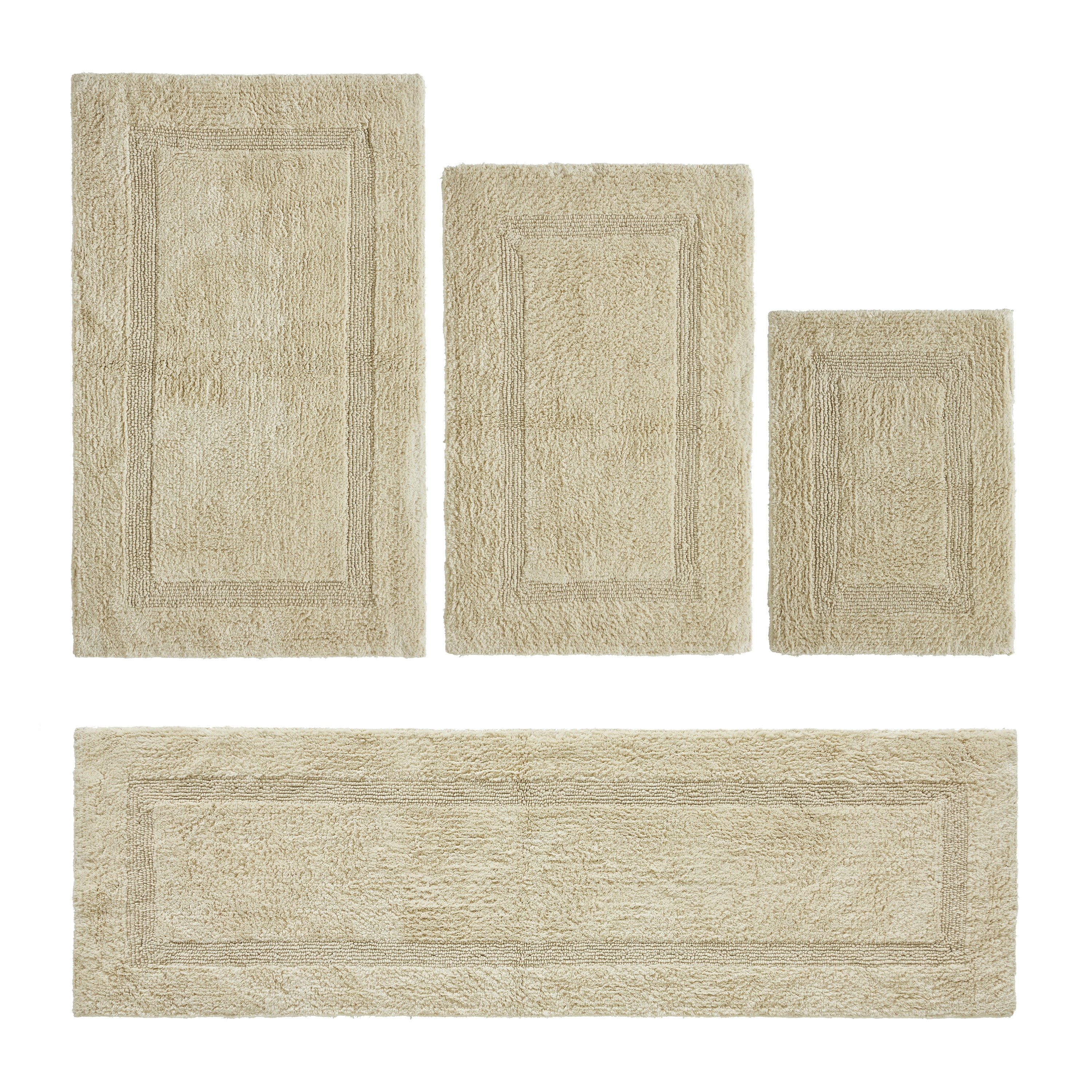 Better Trends Bath Rugs 4 Piece Set 100% Cotton Bathroom Rug Soft ...