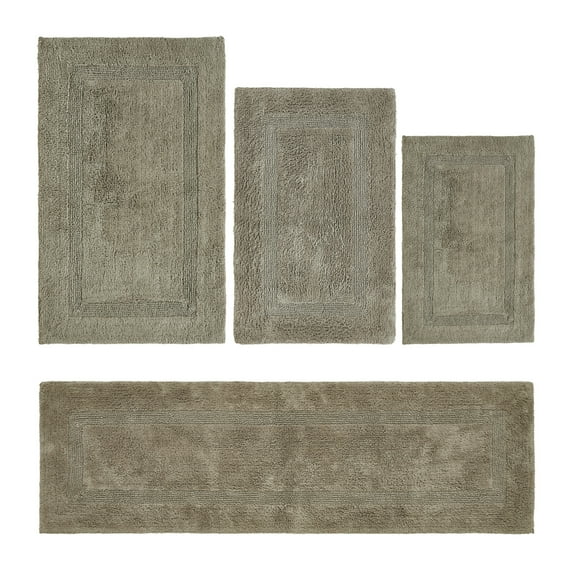 Better Trends Bath Rugs 4 Piece Set 100% Cotton Bathroom Rug Soft, Water Absorbent, Reversible, Machine Washable for Bathroom Decor Toilet Base Contour And, Bath Mat Beige Lux Collection