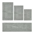 thumbnail image 1 of Better Trends Bath Rugs 4 Piece Set 100% Cotton Bathroom Rug Soft, Water Absorbent, Reversible, Machine Washable for Bathroom Decor Toilet Base Contour And, Bath Mat Silver Lux Collection, 1 of 4