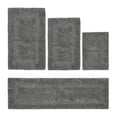 thumbnail image 1 of Better Trends Bath Rugs 4 Piece Set 100% Cotton Bathroom Rug Soft, Water Absorbent, Reversible, Machine Washable for Bathroom Decor Toilet Base Contour And, Bath Mat Gray Lux Collection, 1 of 4