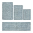 thumbnail image 1 of Better Trends Bath Rugs 4 Piece Set 100% Cotton Bathroom Rug Soft, Water Absorbent, Reversible, Machine Washable for Bathroom Decor Toilet Base Contour And, Bath Mat Blue Lux Collection, 1 of 4