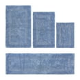 thumbnail image 1 of Better Trends Bath Rugs 4 Piece Set 100% Cotton Bathroom Rug Soft, Water Absorbent, Reversible, Machine Washable for Bathroom Decor Toilet Base Contour And, Bath Mat Dark Blue Lux Collection, 1 of 4