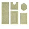 thumbnail image 1 of Better Trends Bath Rugs 5 Piece Set 100% Cotton Soft U-Shaped Toilet Mat Water Absorbent Reversible Machine Washable for Bathroom Decor Toilet Base Contour, Lid Cover Sage Lux Collection, 1 of 4