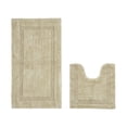 thumbnail image 1 of Better Trends Bath Rugs U-Shaped Contour Toilet Rugs Sets 2 Piece 100% Cotton Bathroom Mat Soft Absorbent Reversible Washable for Decor Tub Shower Bathroom Floor, 20"x20"|24"x40" Sand Lux Collection, 1 of 4