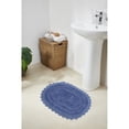 thumbnail image 1 of Better Trends 17" x 24" Oval Shape Bath Mat 100% Cotton Bathroom Rug Water Absorbent Bath Rug Machine Washable (Blue) Lilly Crochet Collection, 1 of 6