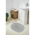 thumbnail image 1 of Better Trends 17" x 24" Oval Shape Bath Mat 100% Cotton Bathroom Rug Water Absorbent Bath Rug Machine Washable (Gray) Lilly Crochet Collection, 1 of 6