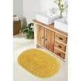 thumbnail image 1 of Better Trends 20" x 32" Oval Shape Bath Mat 100% Cotton Bathroom Rug Water Absorbent Bath Rug Machine Washable (Yellow) Lilly Crochet Collection, 1 of 6