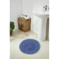 thumbnail image 1 of Better Trends Chic Round Bath Mat, 24" Diameter, 100% Cotton with Crochet Border, Water Absorbent, Ideal for Half Baths and Powder Rooms, Machine Washable, Blue - Lilly Crochet Collection, 1 of 6